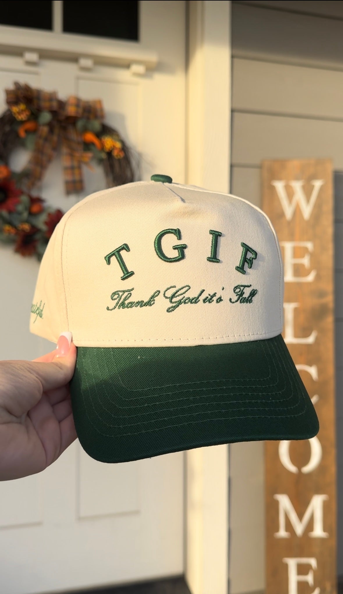 “Thank God it’s Fall” Embroidered Trucker Hat